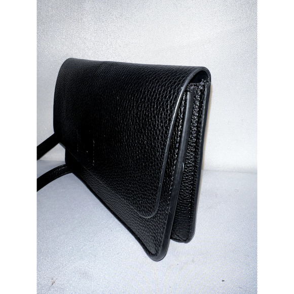 MELROSE And MARKET Purse Black Pebbled Leather Flap Closure Crossbody Bag - Picture 4 of 9
